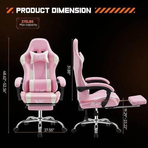 Ergonomic PU Leather Gaming Chair - Adjustable & Stylish - GiFTiFY