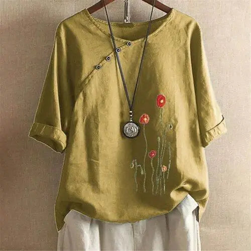 Fashion Women Summer Short Sleeve T-Shirt Tops Casual Blouse Tee Shirt Plus Size by Zopi