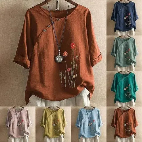 Fashion Women Summer Short Sleeve T-Shirt Tops Casual Blouse Tee Shirt Plus Size by Zopi