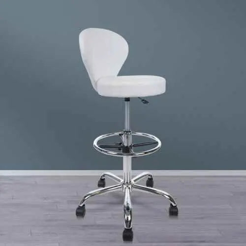 Ergonomic Rolling Spa Stool with Backrest & Footrest - GiFTiFY