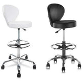Ergonomic Rolling Spa Stool with Backrest & Footrest - GiFTiFY