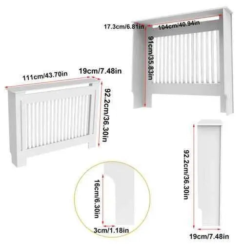 Stylish White Radiator Cover with Storage Shelf Radiator Cover with Storage Shelf by Zopi
