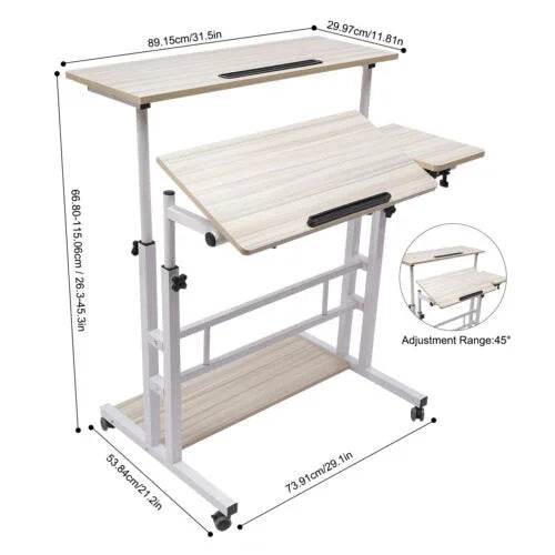 Mobile Standing Desk Adjustable Stand Up Laptop Desk Workstation for Home Office Adjustable Stand Up Laptop Desk Workstation by Zopi