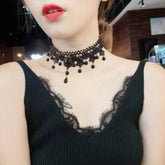 Black Clavicular Chain Sexy Jewelry Accessories Fashion Lace Necklace Women - GiFTiFY