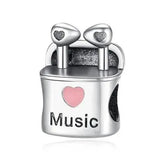 S925 Earbuds Love Music Charm For Women Jewelry Bracelet Necklace Accessories - GiFTiFY