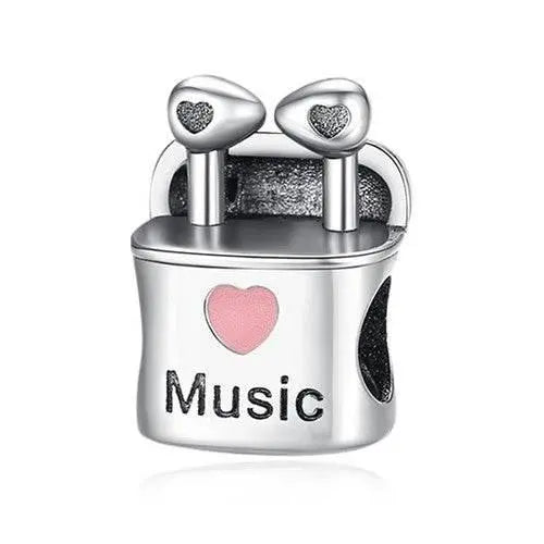 S925 Earbuds Love Music Charm For Women Jewelry Bracelet Necklace Accessories - GiFTiFY