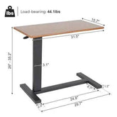 Adjustable Overbed Table with Wheels - Laptop & Tray Stand - GiFTiFY