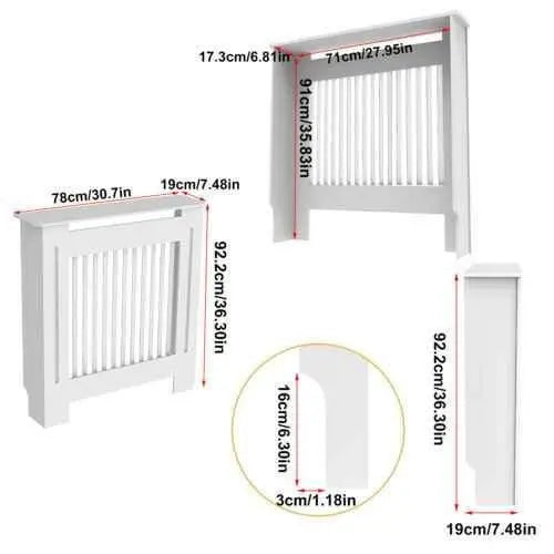 Stylish White Radiator Cover with Storage Shelf Radiator Cover with Storage Shelf by Zopi
