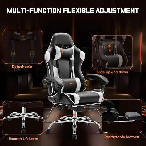Ergonomic PU Leather Gaming Chair - Adjustable & Stylish - GiFTiFY