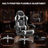 Ergonomic PU Leather Gaming Chair - Adjustable & Stylish