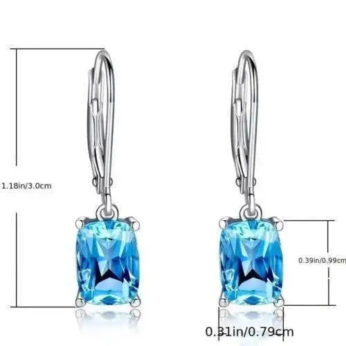 Fashion Women Blue Zircon Drop Dangle Earrings Jewelry Accessories Gift New Blue Zircon Drop Dangle Earrings by Zopi