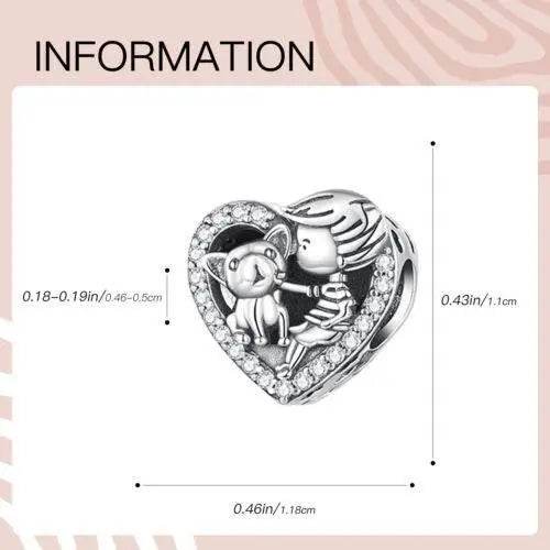 New S925 Boy & Dog Heart Charm For Women Jewelry Bracelet Necklace Accessories S925 heart charm - GiFTiFY