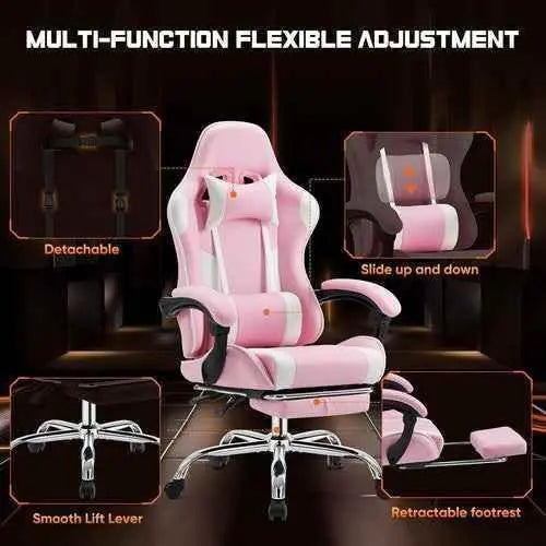 Ergonomic PU Leather Gaming Chair - Adjustable & Stylish - GiFTiFY