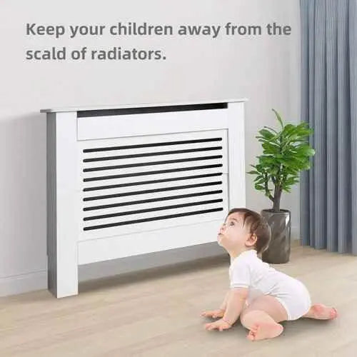 Stylish White Radiator Cover with Storage Shelf - GiFTiFY