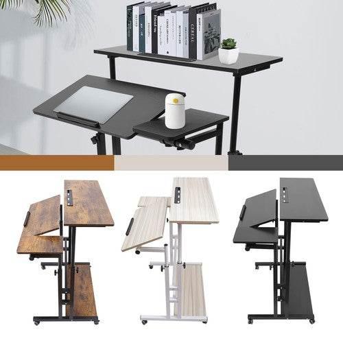 Mobile Standing Desk Adjustable Stand Up Laptop Desk Workstation for Home Office - GiFTiFY