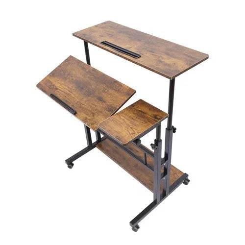 Mobile Standing Desk Adjustable Stand Up Laptop Desk Workstation for Home Office - GiFTiFY