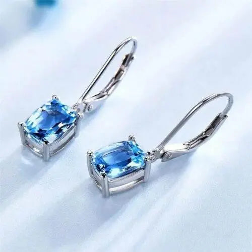 Fashion Women Blue Zircon Drop Dangle Earrings Jewelry Accessories Gift New Blue Zircon Drop Dangle Earrings by Zopi