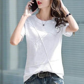 Casual Summer T-Shirt for Women - Slim Fit Top - GiFTiFY