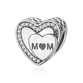 S925 Sterling Silver CharmsTo Mom Heart Charm For Women Jewelry Bracelet Necklace Accessories - GiFTiFY