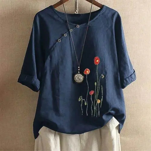 Fashion Women Summer Short Sleeve T-Shirt Tops Casual Blouse Tee Shirt Plus Size by Zopi