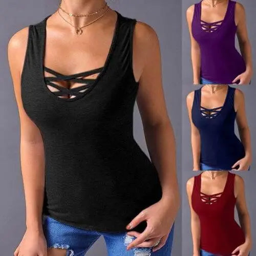 Sexy Summer Sleeveless Casual Blouse for Women Blouse for Women by Zopi