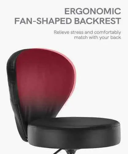 Ergonomic Rolling Spa Stool with Backrest & Footrest - GiFTiFY