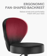 Ergonomic Rolling Spa Stool with Backrest & Footrest - GiFTiFY