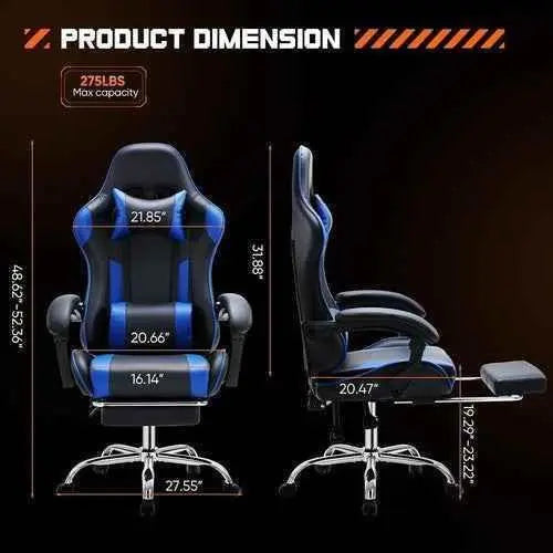 Ergonomic PU Leather Gaming Chair - Adjustable & Stylish Leather Gaming Chair by Zopi