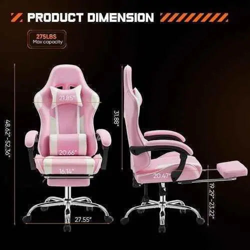 Ergonomic PU Leather Gaming Chair - Adjustable & Stylish - GiFTiFY