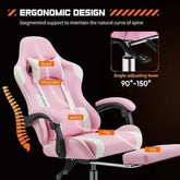 Ergonomic PU Leather Gaming Chair - Adjustable & Stylish - GiFTiFY