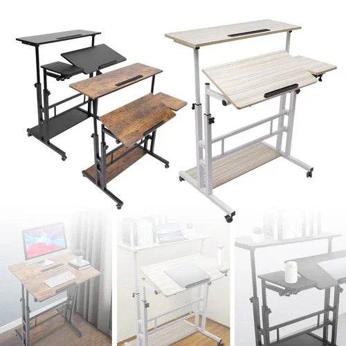 Mobile Standing Desk Adjustable Stand Up Laptop Desk Workstation for Home Office - GiFTiFY