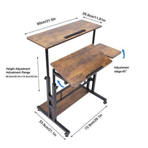 Mobile Standing Desk Adjustable Stand Up Laptop Desk Workstation for Home Office Adjustable Stand Up Laptop Desk Workstation by Zopi