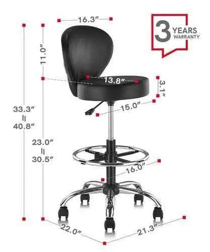 Ergonomic Rolling Spa Stool with Backrest & Footrest Rolling Spa Stool by Zopi