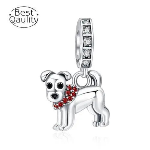 S925 Dog Animal Dangle Charm For Women Jewelry Bracelet Necklace Accessories S925 dog charm - GiFTiFY