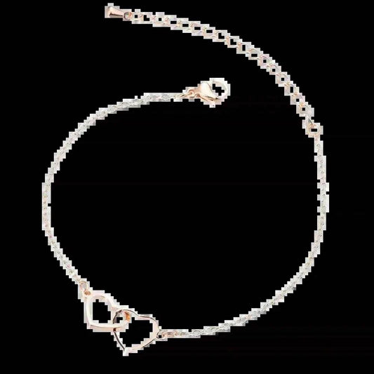 S925 Sterling Silver Double Heart Trendy Bracelet - GiFTiFY