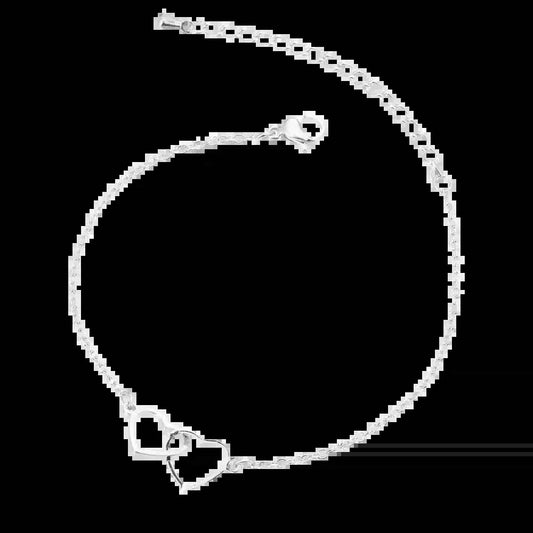 S925 Sterling Silver Double Heart Trendy Bracelet - GiFTiFY