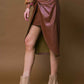 CHOOSE US LEATHER MIDI SKIRT