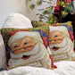 DaDa Bedding Naughty or Nice Santa Claus Christmas Woven Tapestry Throw Pillow Cover - 16" x 16"