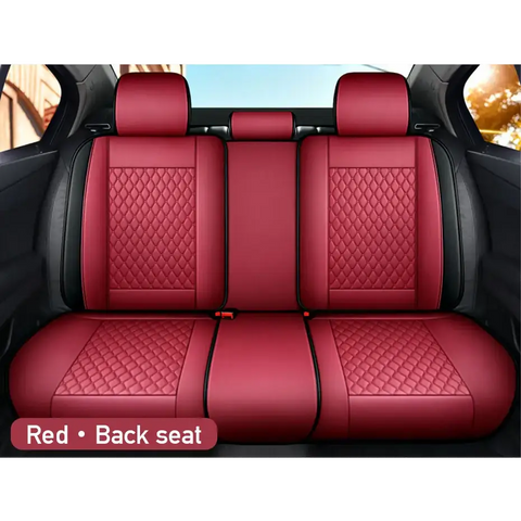 SEAMETAL 3Pcs Car Seat Cover Full Set Breathable Leather Vehicle Seat Cushion Anti Slip Seat Protector Universal