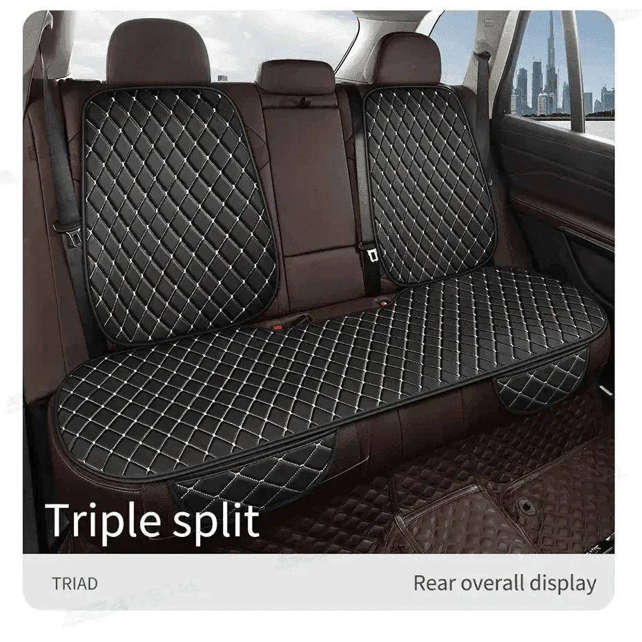 Black Quilted Leather Car Seat Covers - GiFTiFY