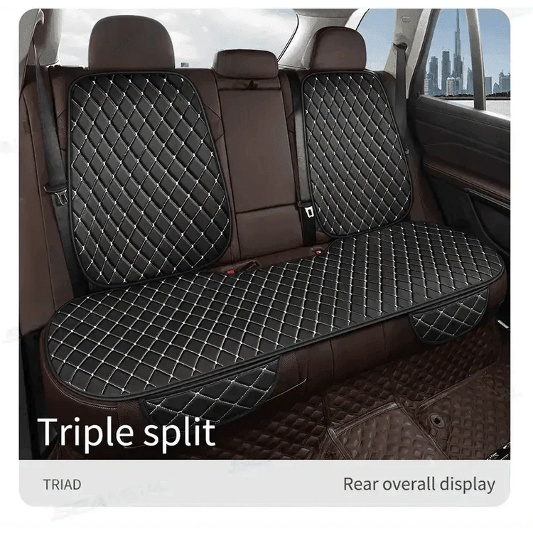 Black Quilted Leather Car Seat Covers - GiFTiFY