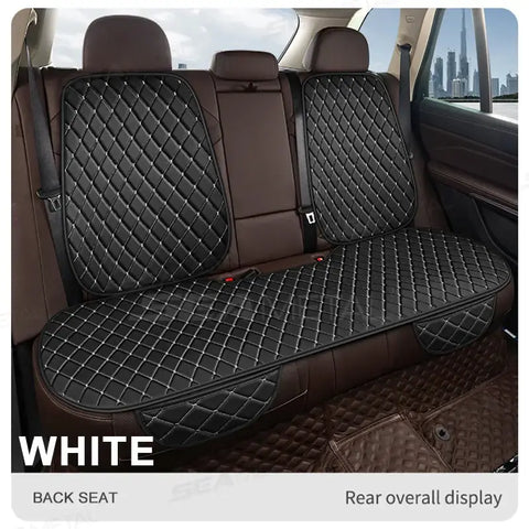 Black Quilted Leather Car Seat Coversaicg_is_generated,car seat cover,car seat protective cover,cars accessories,internal car accessories