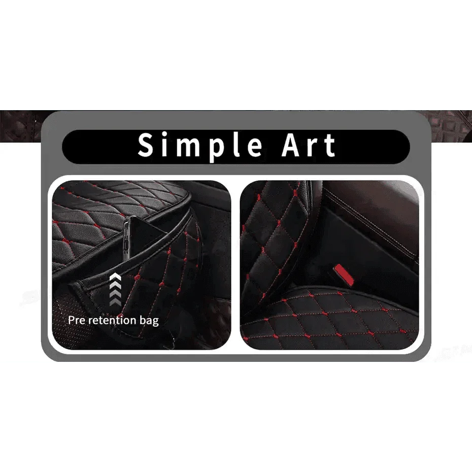 Black Quilted Leather Car Seat Covers - GiFTiFY