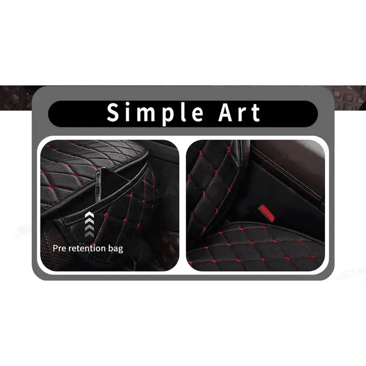 Black Quilted Leather Car Seat Covers - GiFTiFY