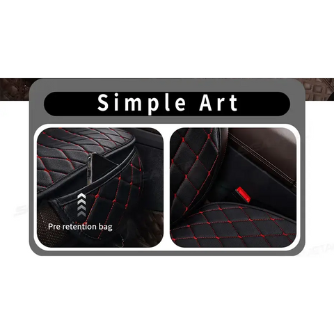 Black Quilted Leather Car Seat Coversaicg_is_generated,car seat cover,car seat protective cover,cars accessories,internal car accessories