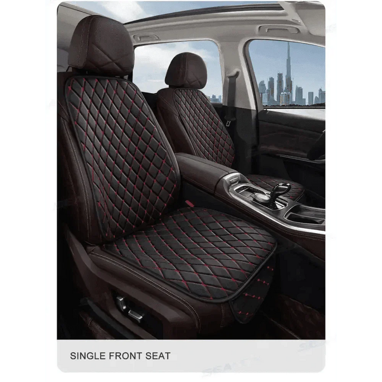 Black Quilted Leather Car Seat Covers - GiFTiFY