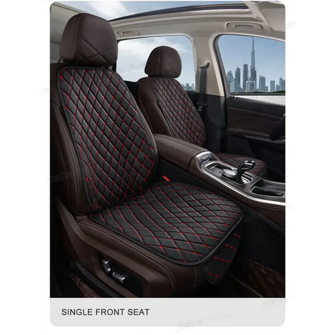 Black Quilted Leather Car Seat Coversaicg_is_generated,car seat cover,car seat protective cover,cars accessories,internal car accessories