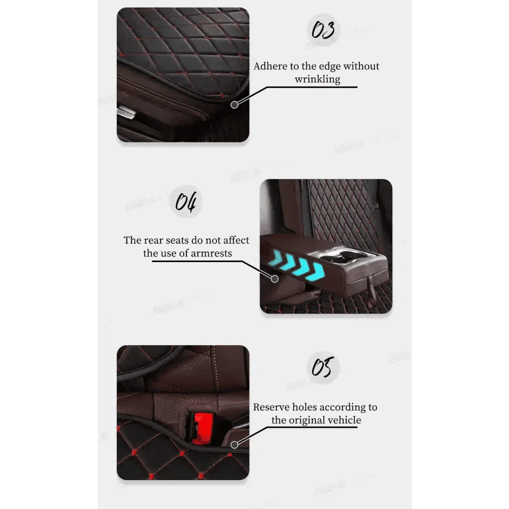 Black Quilted Leather Car Seat Covers - GiFTiFY