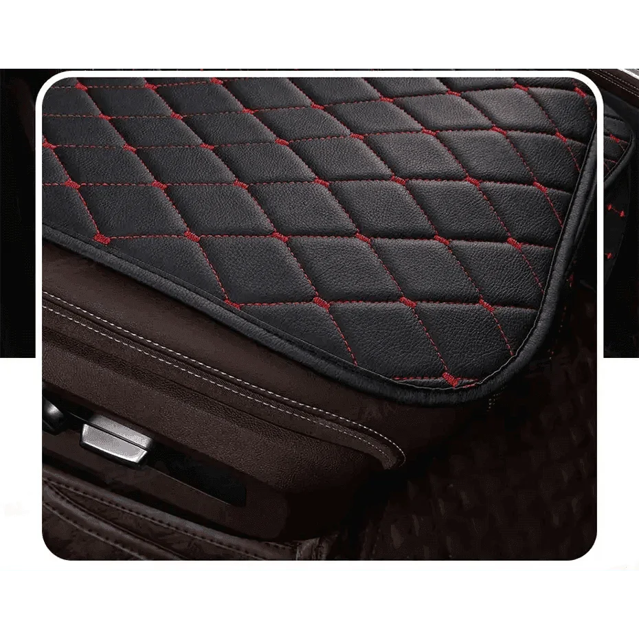 Black Quilted Leather Car Seat Covers - GiFTiFY