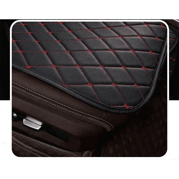 Black Quilted Leather Car Seat Covers - GiFTiFY